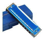 Instruments De Musique Harmonica Armonica Blues A 10 Fori Con Tasto C Adatta A Principianti E Studenti Strumento Armonica Professionale(Blue)