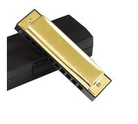 Instruments De Musique Harmonica Armonica Blues A 10 Fori Con Tasto C Adatta A Principianti E Studenti Strumento Armonica Professionale(Gold)
