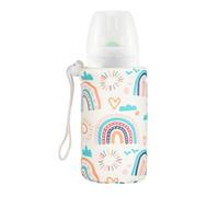 Insulated Ɓaby Bottle Cover - Milk Warmer Sleeve | Breastmilk Insulation | PU leather, polyester, and aluminum foil insulated Ɓaby bottle sleeve, breastmilk warmer cover for feeding, perfect for nursi