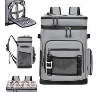 Insulated Backpack Cooler, Beach Backpack Coolers, Leak Proof Lunch Bag, 12.2x7.87x17.72 Inches, 48 Can Large Capacity Ice Chest for Hiking Picnic Fishing Travel Outdoor Work Shopping Use