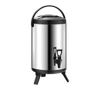 Insulated Beverage Dispenser - Double Wall Container With Spigot | Large Capacity Stainless Steel Hot Water Dispenser | For Drink Juice Tea Milk Coffee Party Catering