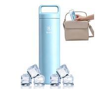Insulated Cold Water Bottle - Leak-Proof Cup with Ice Pack Holder Storage