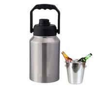 Insulated Ice Bucket, 2 l Ice Storage Container with Handle, Multipurpose Water Bottle for Hotel, Travel, Fishing, Kitchen, Pool, Campeggio, Ristorante, Picnic, Outdoor Beverage Use