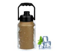 Insulated Ice Bucket, Portable Storage Container, Beverage Cooling Bin, Double Walled Thermal Body, Sturdy and Detachable Carry Handle, Great for Hotel Travel Picnics, 2L