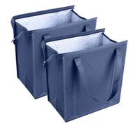Insulated Lunch Bag 2-Pack, 6.9L Portatile Non Woven Food Delivery Cooler | Set di 2 borse da pranzo pieghevoli 6,9 L insulate features an aluminum foil interior, secure zippered main compartment