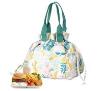 Insulated Lunch Box, Thermal Tote, 8.86x7.09x9.45 Inches Reusable Drawstring Bag, Lightweight Leakproof Container with Inner Lining for Backpacking, Travel, School, Picnic, Beach, Fishing Trips