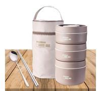 Insulated Lunch Containers - Insulated Lunch Box/ Box Set, Portable Insulateds Lunchs Container With SeasBento Lunchh Boxs With Lunchs Bag & Utensils, Leak-Proof Compartment Lunchh Container For