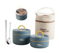 Insulated Lunch Containers - Insulated Lunch Box/ Box Set, Portable Insulateds Lunchs Container With SeasBento Lunchh Boxs With Lunchs Bag & Utensils, Leak-Proof Compartment Lunchh Container For