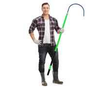 Insulated Rescue Hook - Lightweight Portable High Voltage Electrical Safety Tool, Fiberglass Life-Saving Pull Rod for Electric Vehicles and Electrical Gear(Green,2m/6.5ft)