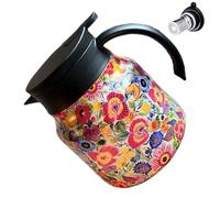 Insulated Tea Kettle 800 ml Coffee Caraffa with Elegant Floral Design, Thermal Teapot for Loose Tea, Keeps Tea Hot for Extended Time, Ideal for Home, Restaurant, and Tea Rooms, Stylish