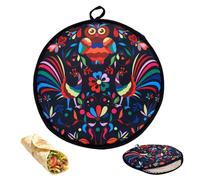 Insulated Tortilla Keeper - Microwave Safe 12-inch Fabric Warmer, Soft Pouch For Heating And Serving Bread, Wraps and Flatbreads | Perfect for Tortillas, Chapati, Pizza, Pancake, Waffles, Rolls