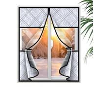 Insulated Window Cover - Cold Weather Protection for Winter | No-Drill Window Blanket, Thermal Insulation for Apartment Dorm Bedroom Bathroom Home Easy Install Reusable Fabric Shield, Polyester, Eva