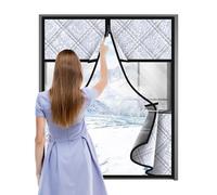 Insulated Window Cover - No-Drill Double-Sided Zipper for Easy Installation with for Apartment, Dorm, Bedroom, Bathroom, and Rental Homes | Thermal Window Blanket, Energy-Saving Insulation for Winter,