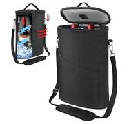 Insulated Wine Tote | 2 Bottle Wine Cooler Carrier - Leakproof Pouch Carrier Chiller Bag with Adjustable Shoulder Strap and Handle For Travel Picnic Golf Adults Men Women Beer Champagne Whis
