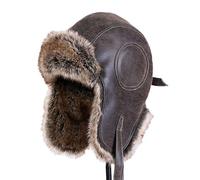 Insun Colbacco in Similpelle Uomo Donna Cappello Trapper Marrone M