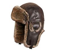 Insun Colbacco Uomo Donna Cappello Trapper in Similpelle Marrone M