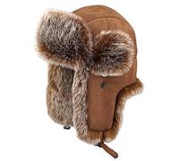 Insun Colbacco Uomo Donna Cappello Trapper Pelle Scamosciata Marrone M