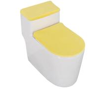Insun Coprisedile per WC e Rivestimento Copri Serbatoio in Flanella, Elastica Lavabile Set di 2 per WC Universale Giallo 1