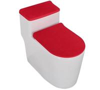 Insun Coprisedile per WC e Rivestimento Copri Serbatoio in Flanella, Elastica Lavabile Set di 2 per WC Universale Rosso