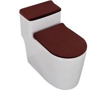 Insun Coprisedile per WC e Rivestimento Copri Serbatoio in Flanella, Elastica Lavabile Set di 2 per WC Universale Marrone