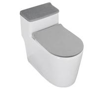 Insun Coprisedile per WC e Rivestimento Copri Serbatoio in Flanella, Elastica Lavabile Set di 2 per WC Universale Grigio Chiaro