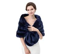 Insun Donna Scialle Pelliccia Sintetica Mantelli Soprabito Poncho Mantelle Giacche Cappotti blu marina L