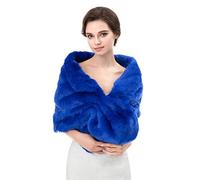 Insun Donna Scialle Pelliccia Sintetica Mantelli Soprabito Poncho Mantelle Giacche Cappotti blu reale L