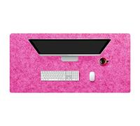 Insun Tappetino per Mouse in Feltro Spessore 2mm Tappetino Antiscivolo per Laptop Tappetino per Scrivania Multifunzionale Fucsia 50x20cm
