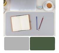 Insun Tappetino per Mouse Ufficio Antiscivolo e Impermeabile PU Pelle Tappetino Doppio Utilizzo Laterale Verde Scuro Grigio 70x30cm