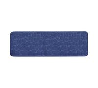 Insun Tappeto Bagno Lungo in Memory Foam Motivo a Stampa Ciottoli, Tappetino Bagno Assorbente Antiscivolo Lavabile blu navy 60 x 180 cm