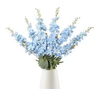 INSUNSIX 6 fiori artificiali delphinium blu, 83,8 cm, fiori artificiali in seta a stelo lungo, per vasi alti, centrotavola per matrimoni, tavoli, decorazione per la casa e interni (azzurro)