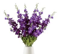 INSUNSIX 6 fiori artificiali delphinium viola a stelo lungo 83,8 cm, fiori di seta per vasi alti, centrotavola per matrimoni, decorazioni per la casa e interni