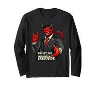 Insurance Devil | Protesta Umorismo Satana Evil Corporate Greed Maglia a Manica
