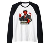 Insurance Devil | Protesta Umorismo Satana Evil Corporate Greed Maglia con Maniche Raglan