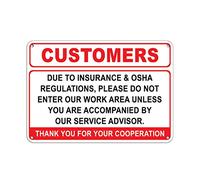 Insurance & OSHA REGULATIONS, Please Do Not Enter Work Area Vinyl Sticker Decal 20,3 cm