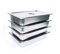 InSyoForeverEC Chafing Dish - Set di 4 scaldavivande professionali in acciaio inox, per buffet catering e feste