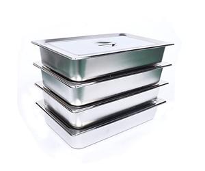 InSyoForeverEC Chafing Dish - Set di 4 scaldavivande professionali in acciaio inox, per buffet catering e feste