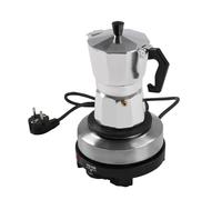 InSyoForeverEC Macchina da caffè elettrica da 150 ml, 3 tazze, con fondo separato, in alluminio bianco