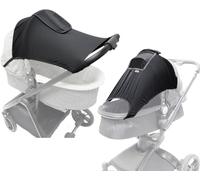 iNszkoos Parasole universale per passeggino, elastico, morbido, protezione UV, da viaggio, pieghevole, leggero, per bambini, da viaggio, colore: nero