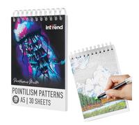 int!rend Blocco per Puntinismo - Album da Colorare per Adulti A5 - Libro a Spirale con 30 Disegni Prestampati - Ideale per Principianti - Quaderno con Carta 300 g/m²