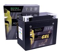 intAct Bike-Power GEL12-16L-B, CB16L-B, 51911, 12V 19 Ah, 280 A (EN), Batteria per moto al GEL di alta qualità con il 30% di potenza di avviamento in più, batteria al GEL esente da manutenzione