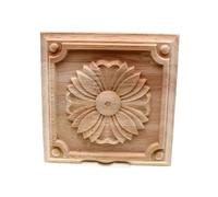 Intaglio per mobili Creative Wood Carving Solid Floral Pattern Patch Furniture Door Flower Background Wall Cupboard Decoration per Telaio Non Verniciato, Armadio, Armadio(24cm)