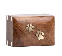 INTAJ Urna in legno per ceneri di cani e gatti, ricordo commemorativo della cremazione, contenitore per ceneri sostenibile, con incisione personalizzata, grande (55 kg, 1,8 L)