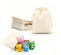 Intckwan 12 Sacchetti di Cotone 15x20cm con Cordino, Sacchetti Vuoti da Riempire per Calendario dell'Avvento, Lavanda, Decorazioni Fai Da Te, Confezione Regalo & Bomboniere Nuziali