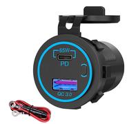 Intckwan Presa USB 12V, 83W, Caricatore a 2 Porte con Ricarica Rapida Simultanea