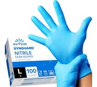 intco medical 100 guanti in Nitrile L senza polvere, senza lattice, ipoallergenici, certificati CE conforme alla norma EN455 guanti per alimenti guanti medici monouso (L)