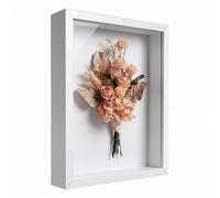 Intcwkan Cornice Foto 3D da Riempire 20x29 cm, Cornice A4 con Plexiglas Premium per Foto, DIY Artistico, Medaglie & Fiori Secchi - Decorazione Murale o da Tavolo (Bianco)