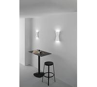 Intec Applique CLEPSYDRA in gesso bianco verniciabile con luce biemissione 30 cm.