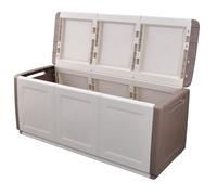 INTEC - Cassapanca portaoggetti 330 l, colore: beige/tortora 138 x 53 x 57 cm con manici di trasporto in polipropilene