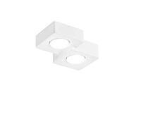 Intec Plafoniera ATHEN quadrata in gesso verniciabile con due attacchi GX53